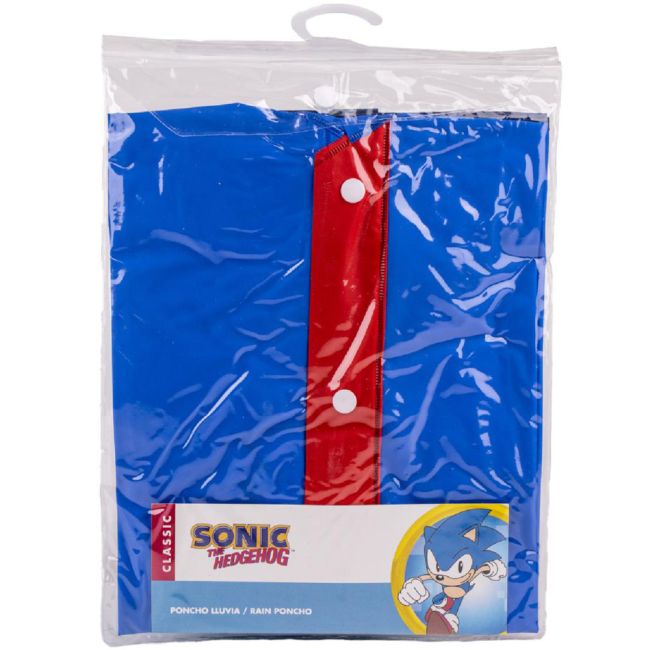 Pelerina de ploaie tip poncho, Sonic, Albastru, 3 - 4 ani