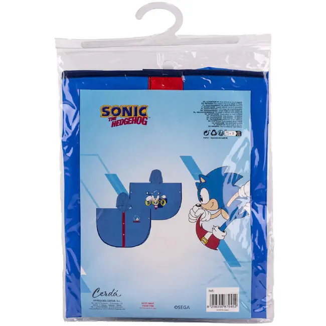 Pelerina de ploaie tip poncho, Sonic, Albastru, 3 - 4 ani