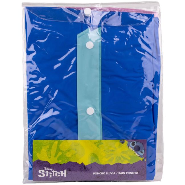 Pelerina de ploaie tip poncho, Stitch, Albastru, 3 - 4 ani