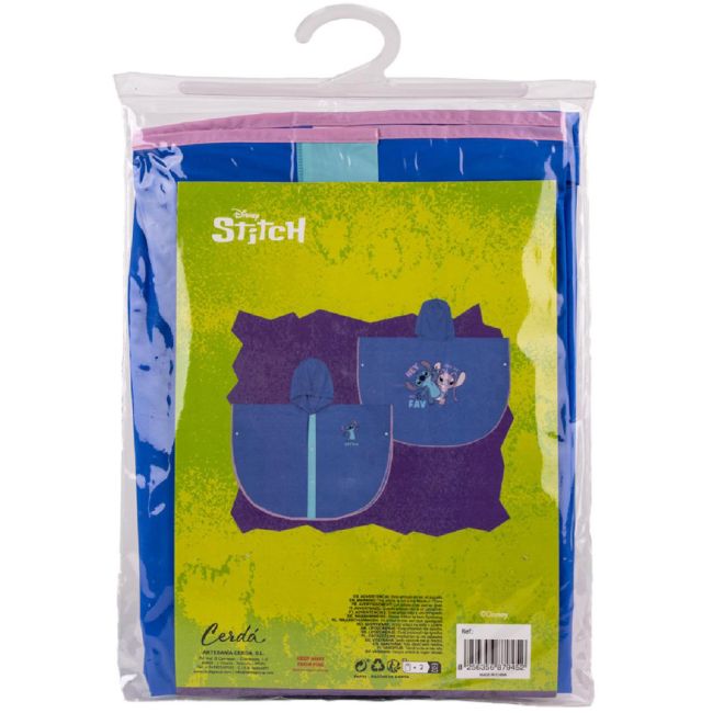 Pelerina de ploaie tip poncho, Stitch, Albastru, 3 - 4 ani