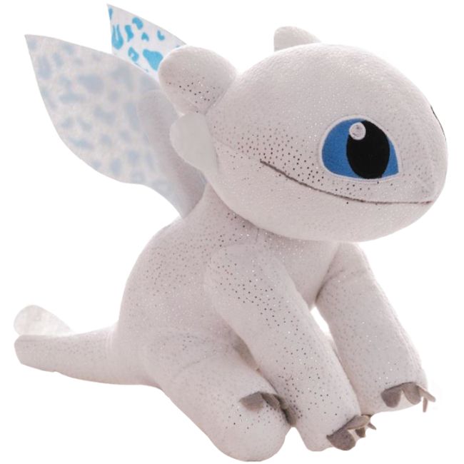 Jucarie din plus Light Fury cu aripi fluorescente, Dragons, 34 cm