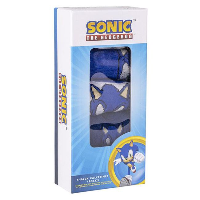 Set 5 perechi sosete Sonic, 35-38