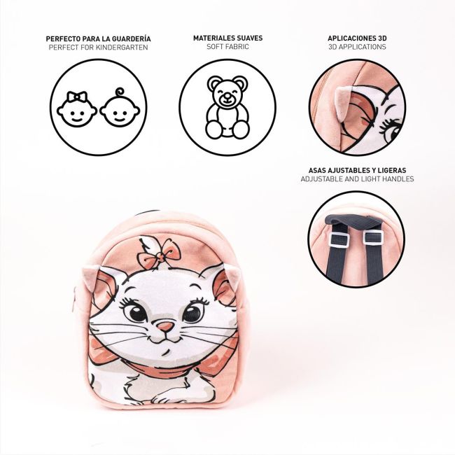Rucsac plusat Disney Marie, 18x22x8 cm