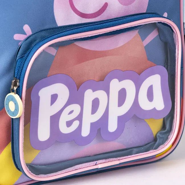 Rucsac Peppa Pig cu buzunar transparent, 25x30x12 cm