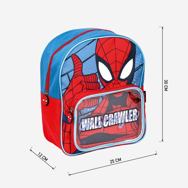 Rucsac Spiderman cu buzunar transparent, 25x30x12 cm