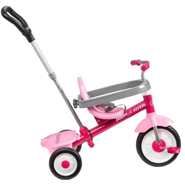 Tricicleta Radio Flyer 3-in-1 Stroll 'N Trike, Roz, 1.5 - 5 ani