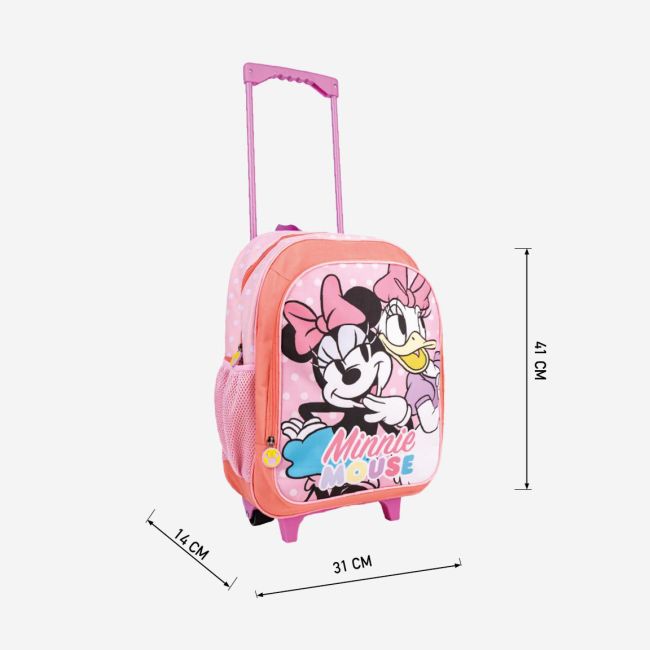 Troler pliabil Minnie Mouse cu buzunar frontal, 31x41x14 cm