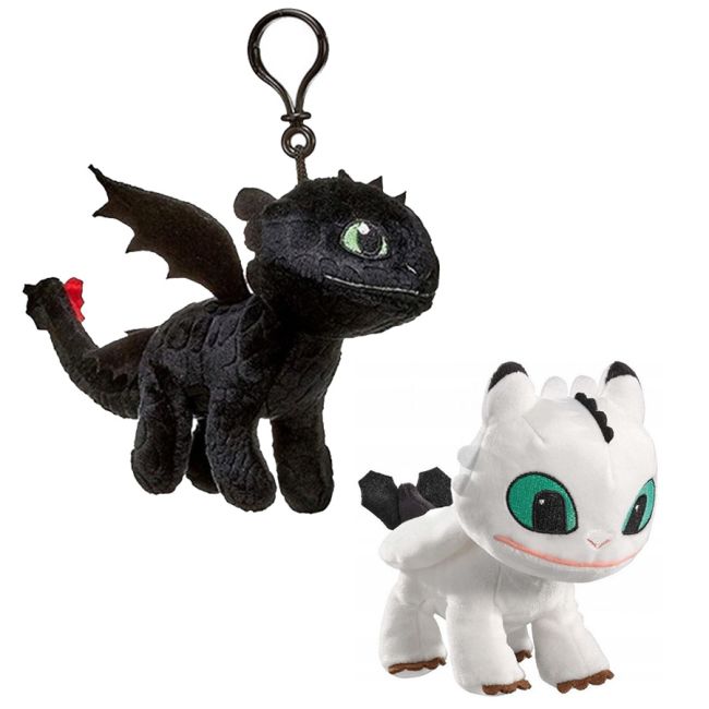 Set 2 jucarii din plus Toothless 20 cm si Pouncer 16 cm