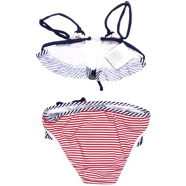 Costum de baie 2 piese Rosu/Alb/Bleumarin (3751), 5 ani, 110 cm