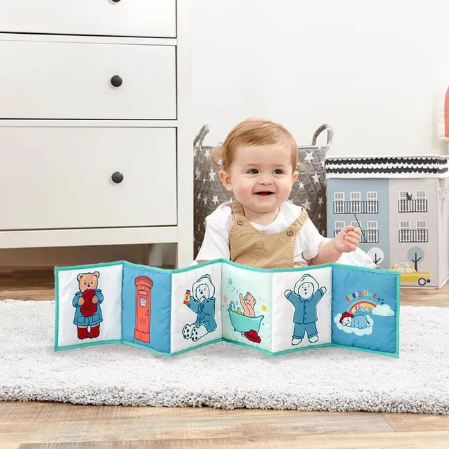 Jucarie - carte Paddington cu doua fete pentru dezvoltare senzoriala