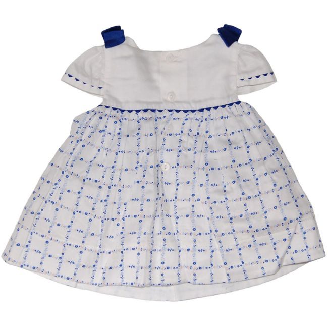 Rochie alb/albastru (1847), 50 cm / 0-1 luni