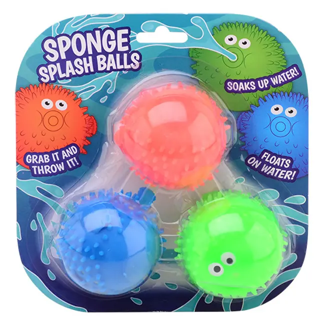 Set 3 mingi pentru apa cu burete Splash, 6 cm