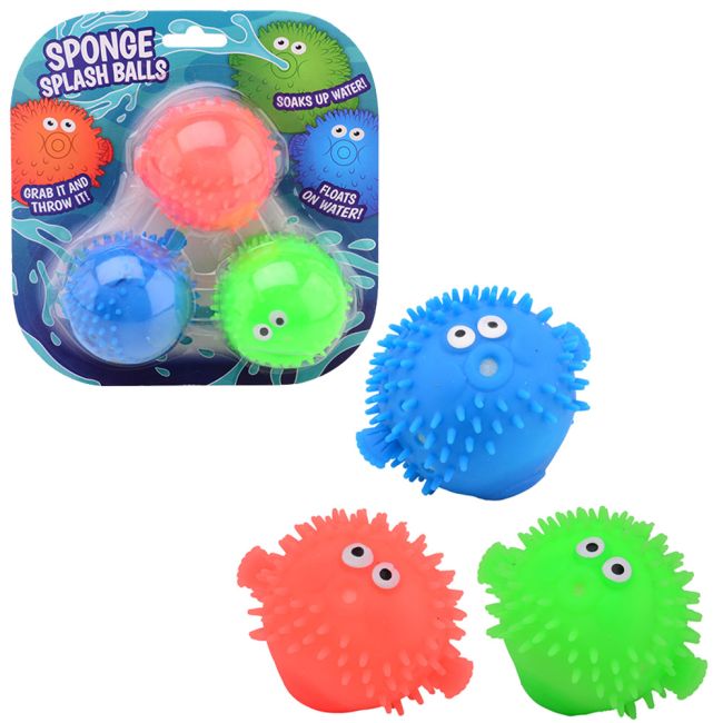 Set 3 mingi pentru apa cu burete Splash, 6 cm