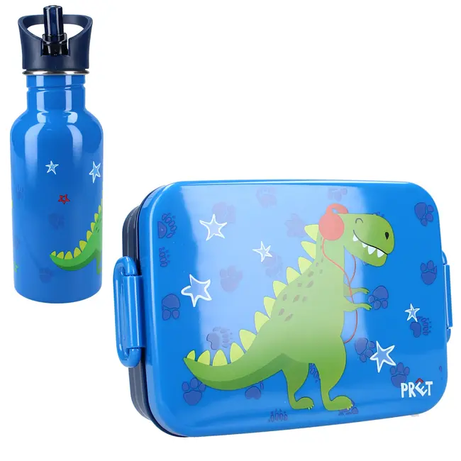 Set cutie alimente 16x13x5 cm si bidon inox 500 ml PrÃªt blue