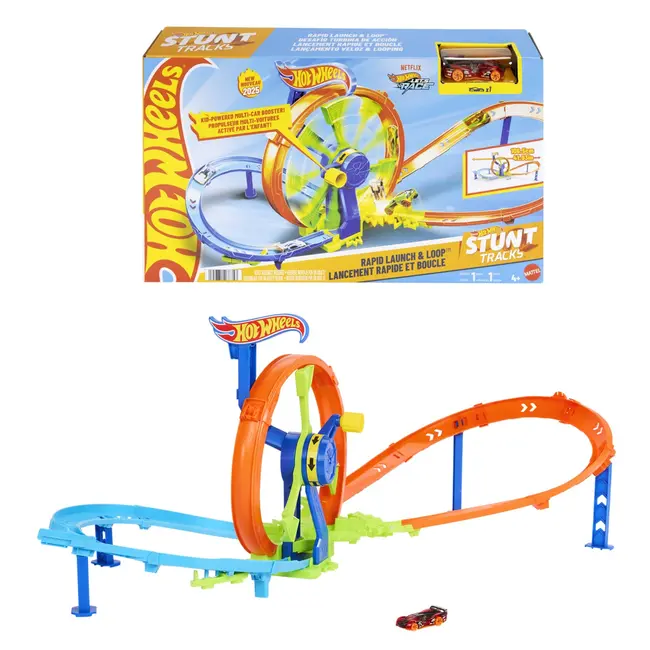 HOT WHEEL STUNT TRACKS CURSA LANSARE RAPIDA IN BUCLA VIVMTJBX65