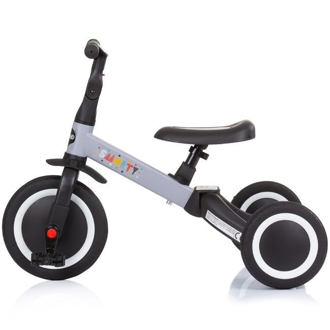 Tricicleta si bicicleta chipolino smarty 2 in 1 grey hubtrksm02301gy