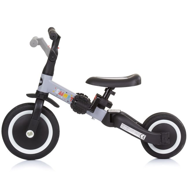 Tricicleta si bicicleta chipolino smarty 2 in 1 grey hubtrksm02301gy