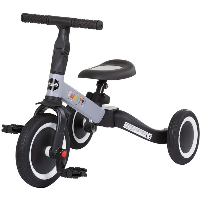 Tricicleta si bicicleta chipolino smarty 2 in 1 grey hubtrksm02301gy