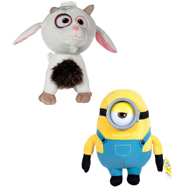 Set 2 jucarii din plus Unigoat si Stuart, 27 cm, Minions