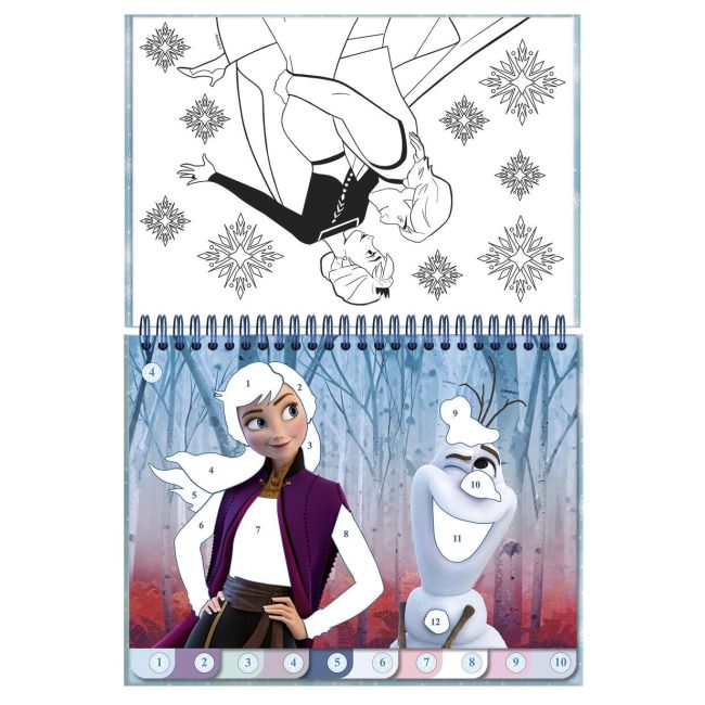 Carte de colorat & abtibilduri cu numere - frozen