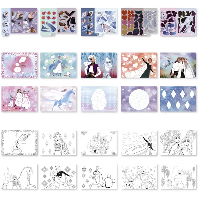 Carte de colorat & abtibilduri cu numere - frozen