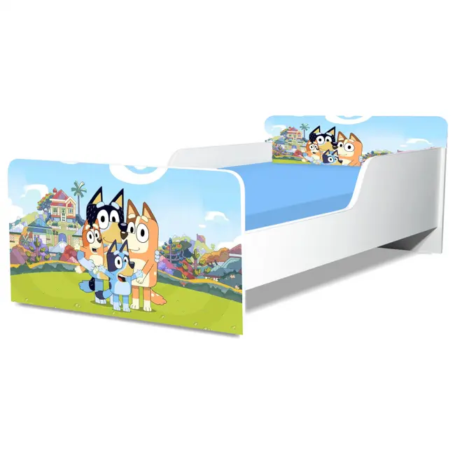 Pat Bluey Gama Creativ, cu Saltea SafeNest 130x60 Cm, 2-6 Ani  Ptv8195