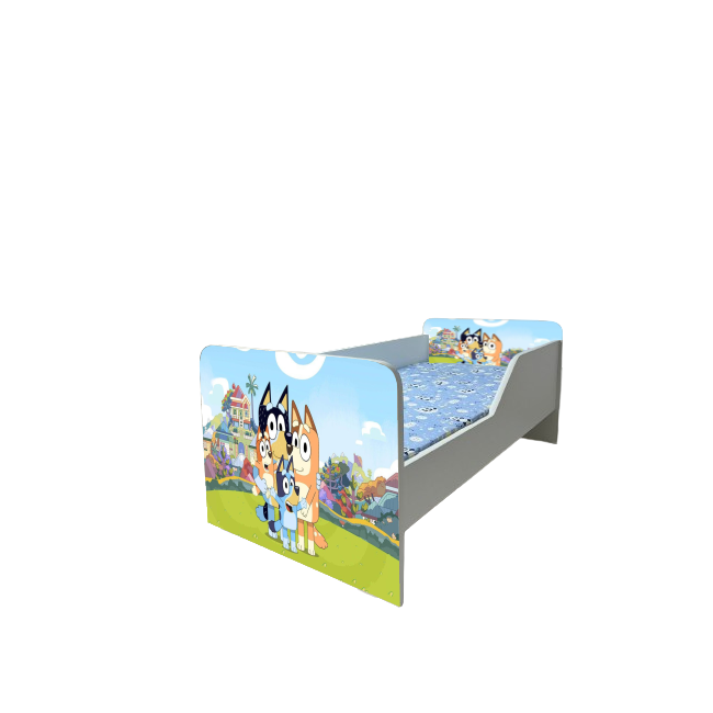 Pat Bluey Gama Sleepy, cu Saltea SafeNest 180x80x8 Cm, 2-16 Ani Ptv7733