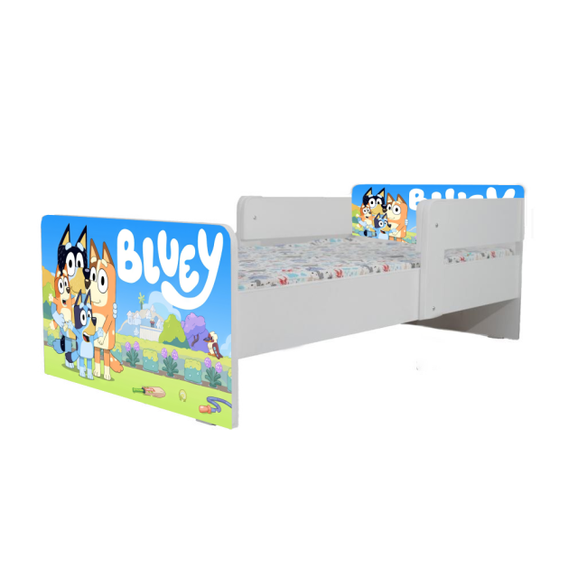 Pat Bluey 2, Cu Dubla Protectie, cu Saltea SafeNest 180x80x8 Cm, 2-16 Ani Ptv8013