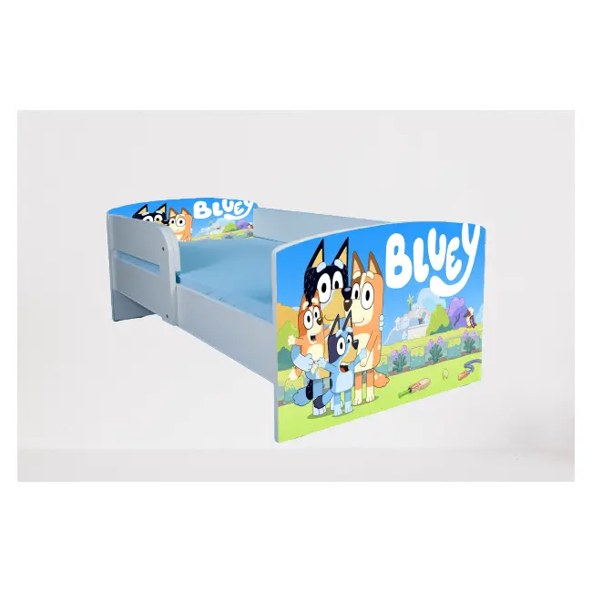 Pat Bluey 2 cu Protectii laterale, cu Saltea SafeNest 160x80 Cm, 2-12 Ani  Ptv7558