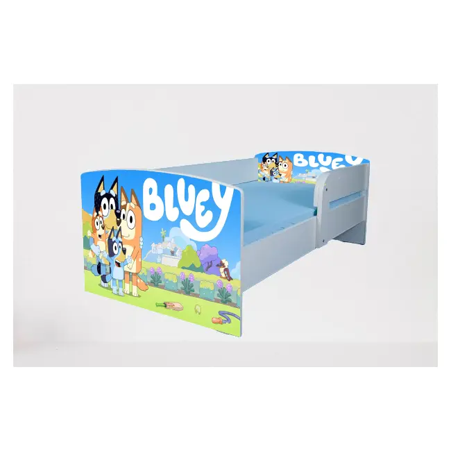 Pat Bluey 2 cu Protectii laterale, cu Saltea SafeNest 160x80 Cm, 2-12 Ani  Ptv7558