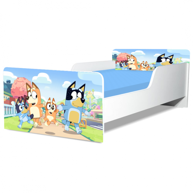 Pat Bluey 3 Gama Creativ, cu Saltea SafeNest 180x80x8 Cm, 2-16 Ani Ptv8236