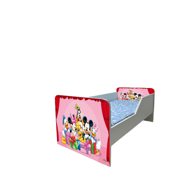 Pat Mickey Si Prietenii 3 Gama Sleepy, cu Saltea SafeNest 160x80 Cm, 2-12 Ani  Ptv7646
