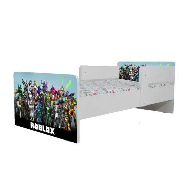 Pat Roblox, Cu Dubla Protectie, cu Saltea SafeNest 140x70 Cm, 2-8 Ani  Ptv8098