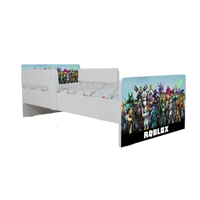 Pat Roblox, Cu Dubla Protectie, cu Saltea SafeNest 160x80 Cm, 2-12 Ani  Ptv8101