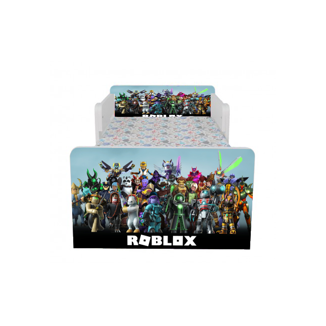 Pat Roblox, Cu Dubla Protectie, cu Saltea SafeNest 180x80x8 Cm, 2-16 Ani Ptv8104