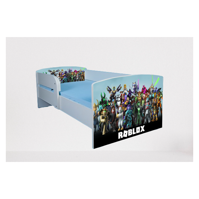 Pat baieti Roblox, cu paravane detasabile, cu Saltea SafeNest 180x80x8 Cm, 2-16 Ani Ptv7523