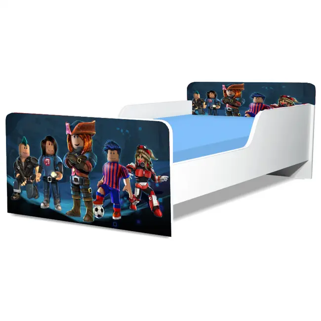 Pat baieti Roblox 2 Gama Creativ, cu Saltea SafeNest 130x60 Cm, 2-6 Ani  Ptv8296