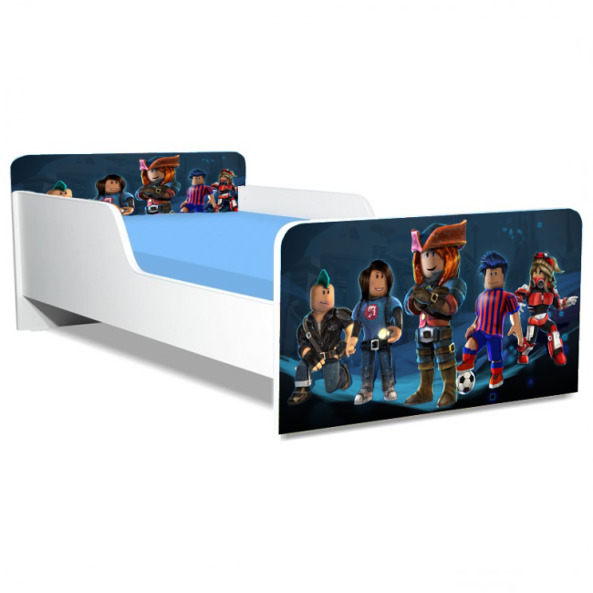 Pat baieti Roblox 2 Gama Creativ, cu Saltea SafeNest 180x80x8 Cm, 2-16 Ani Ptv8309