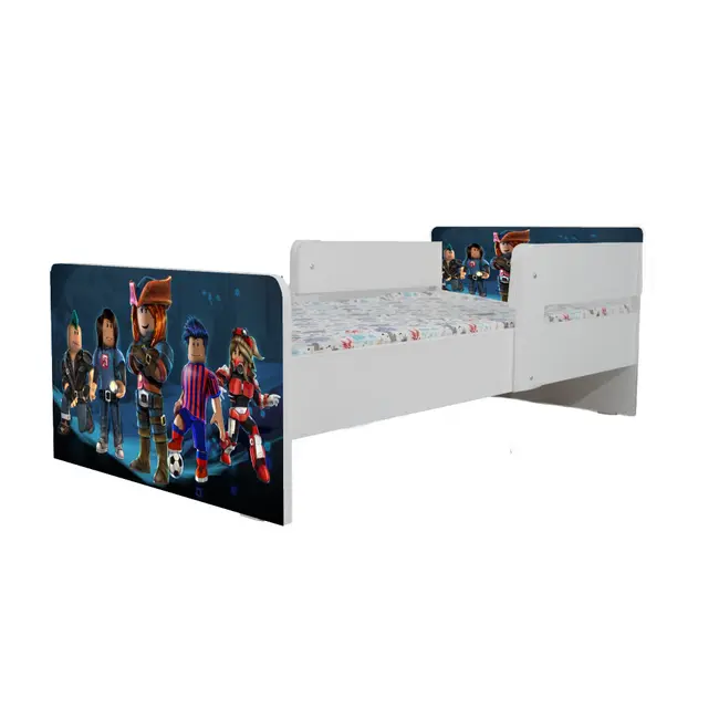 Pat baieti Roblox 2, Cu Dubla Protectie, cu Saltea SafeNest 130x60 Cm, 2-6 Ani  Ptv8107