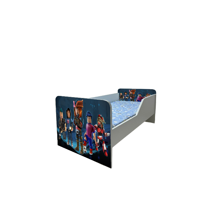 Pat baieti Roblox 2 Gama Sleepy, cu Saltea SafeNest 130x60 Cm, 2-6 Ani  Ptv7893