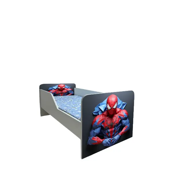 Pat baieti Spiderman 8 Gama Sleepy, cu Saltea SafeNest 160x80 Cm, 2-12 Ani  Ptv7622