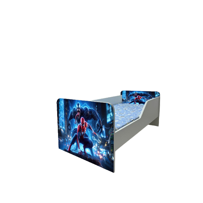 Pat baieti Spiderman Venom Gama Sleepy, cu Saltea SafeNest 180x80x8 Cm, 2-16 Ani Ptv7805