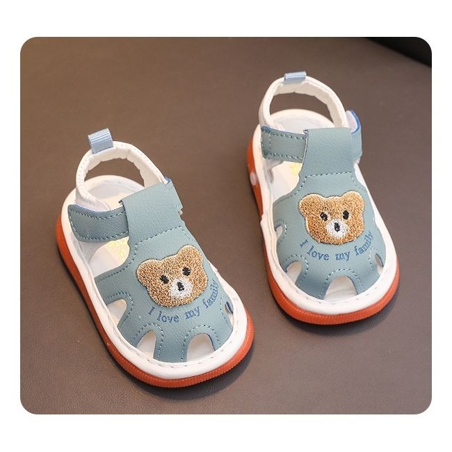 Sandalute bleu cu piuitoare - bear family md2025su13-1-sa45