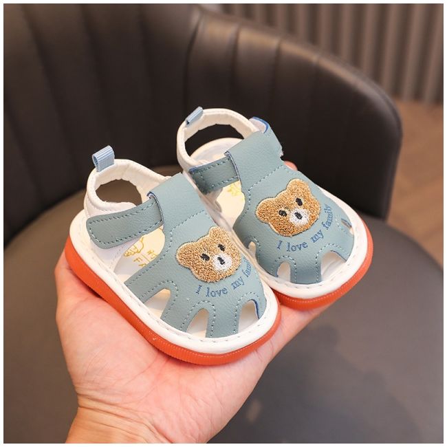 Sandalute bleu cu piuitoare - bear family md2025su13-1-sa45