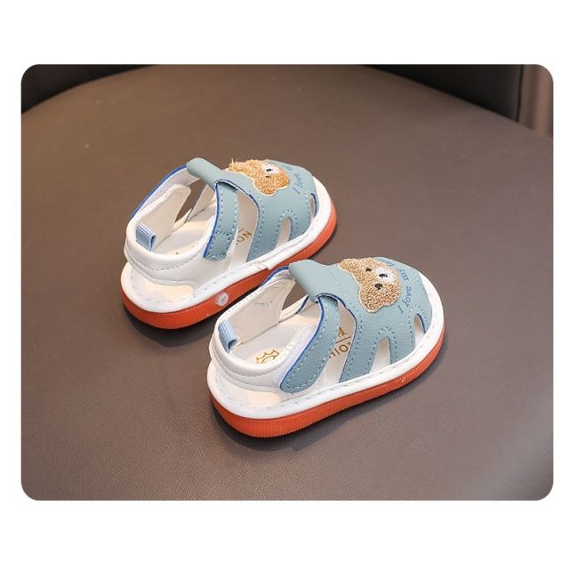 Sandalute bleu cu piuitoare - bear family md2025su13-1-sa45