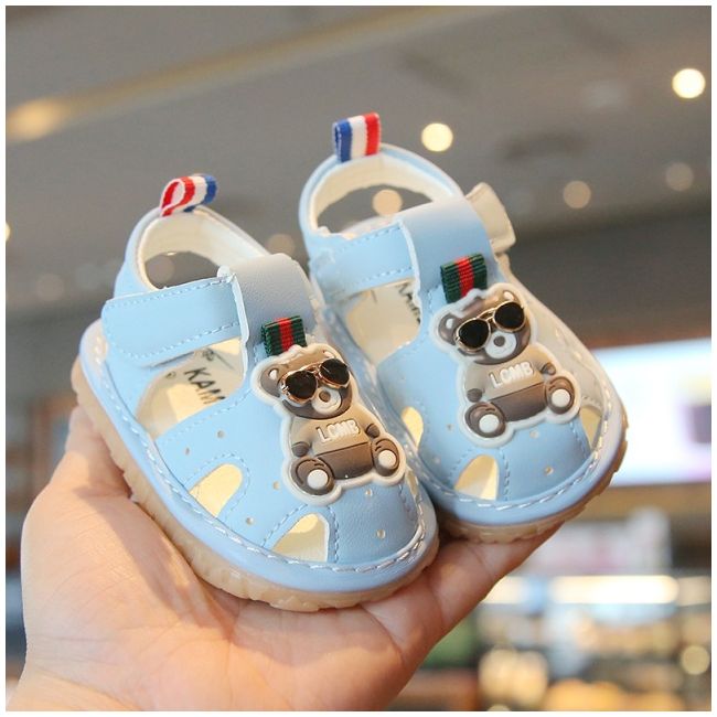 Sandalute bleu cu piuitoare - cool bear md2025su18-3-bo1