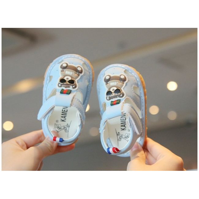 Sandalute bleu cu piuitoare - cool bear md2025su18-3-bo1