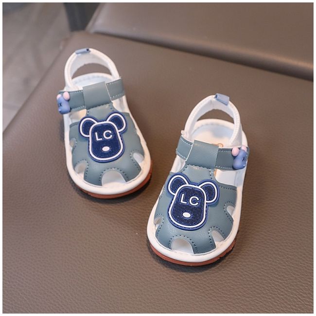 Sandalute bleu cu piuitoare - ursulet lc mb2025su08-1-s1