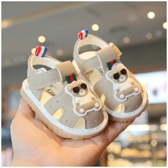 Sandalute crem cu piuitoare - cool bear mb2025su18-1-bo1