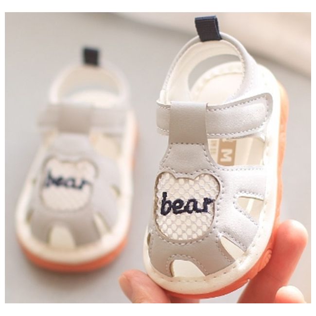 Sandalute gri cu piuitoare - bear md2025su17-3-sa42